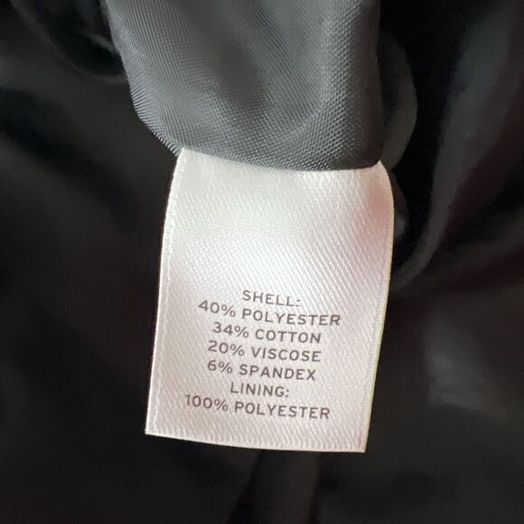 Halogen Blazer Women 0 Petite Black White Button Up Career Jacket Shoulder Pads - Picture 6 of 14